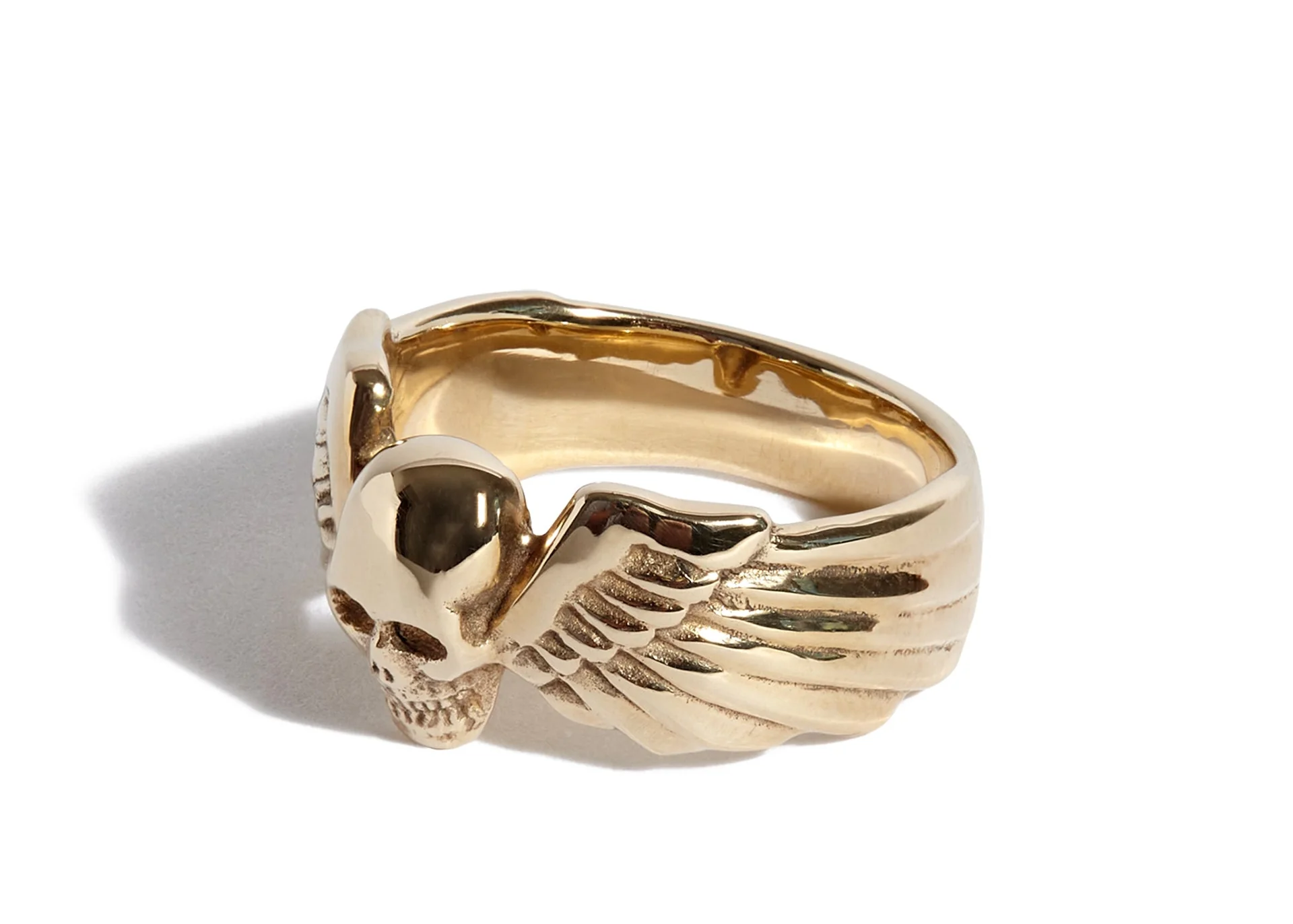 9ct Gold Small Winged Skull Ring - Image 3
