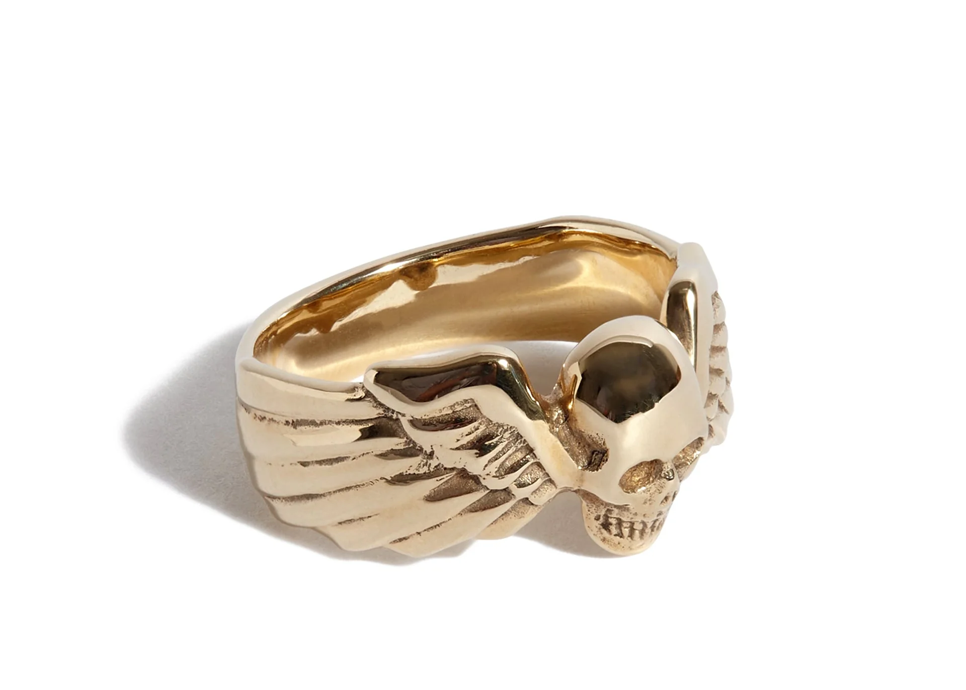 9ct Gold Small Winged Skull Ring - Image 4