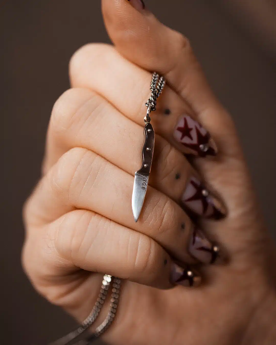 Black Mother of Pearl Knife Pendant - Image 4